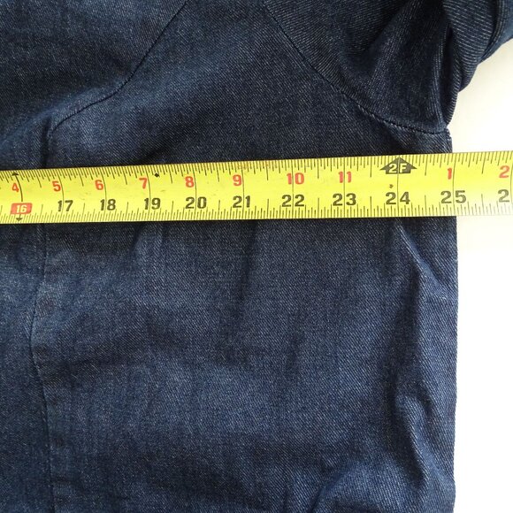 Jessica London Open Front Denim Jacket Fringe Edges Women Plus Size 20W Long Slv - Picture 10 of 12